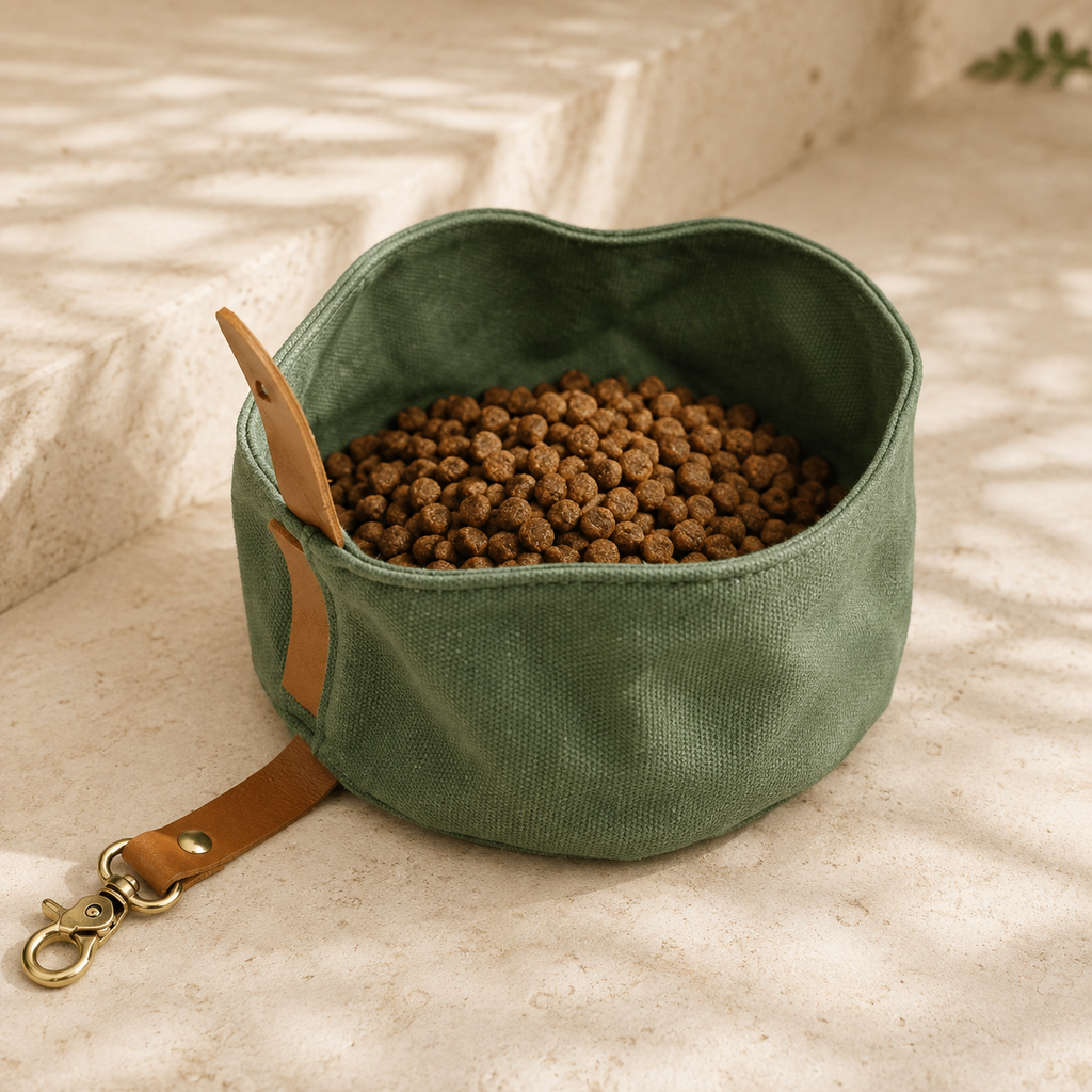 Foldable Canvas Travel Bowl for Cats & Dogs